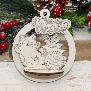 Little Kitty Cat 3D Tree Ornament Set