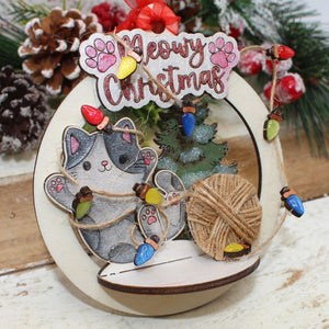 Little Kitty Cat 3D Tree Ornament Set