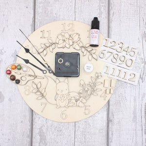 Autumn Squirrel Clock Craft Kit