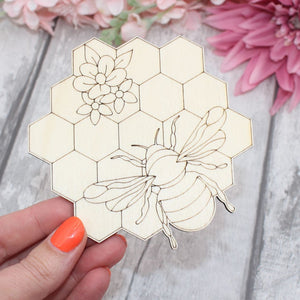 Bee Hive Floral Design - Coaster Size
