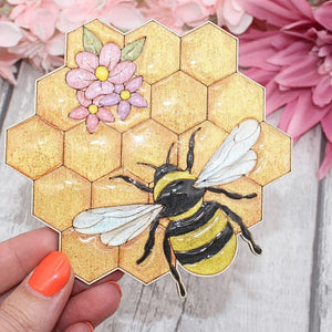 Bee Hive Floral Design - Coaster Size