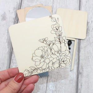 Floral Compact Mirror Craft Kit