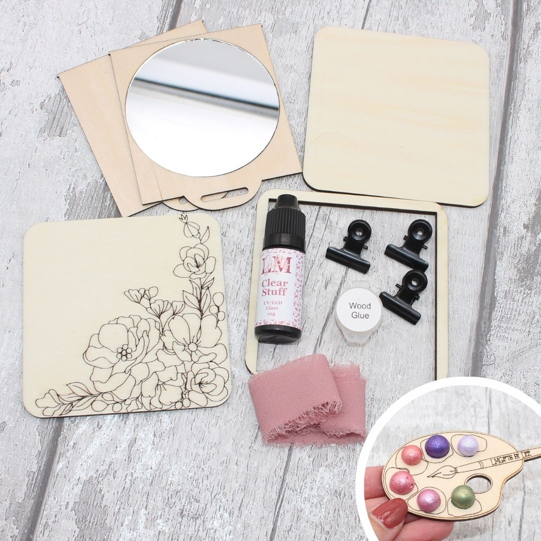 Floral Compact Mirror Craft Kit