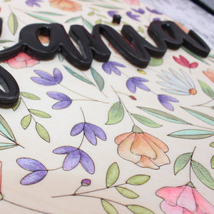 Personalised Floral Name Sign