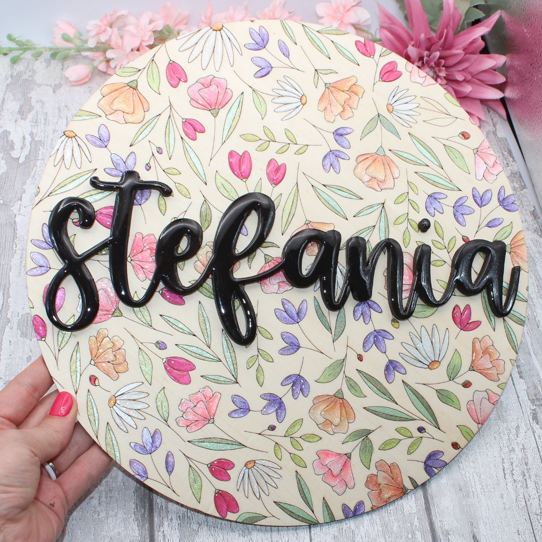 Personalised Floral Name Sign