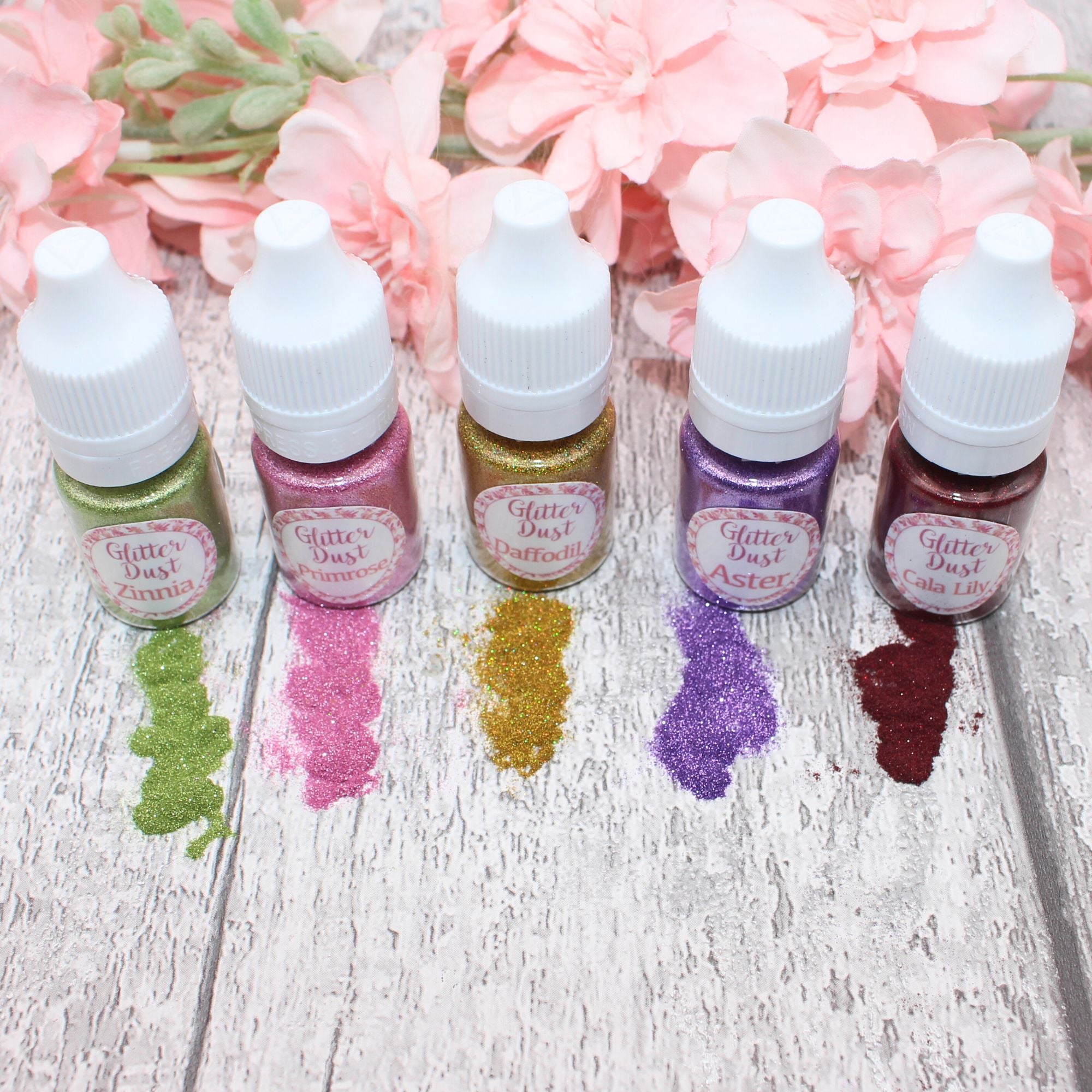 Floral Glitter Dust Set - Sparkle and Shine on Wood Designs