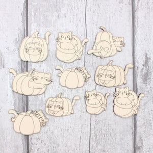 Kitties and Pumpkins Set  - 10 Pieces