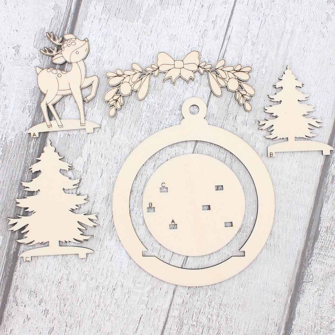 Little Deer 3D Tree Ornament Set