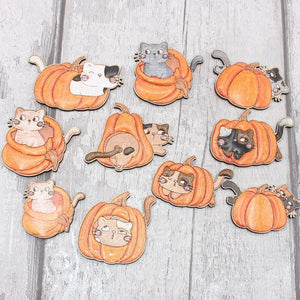 Kitties and Pumpkins Set  - 10 Pieces