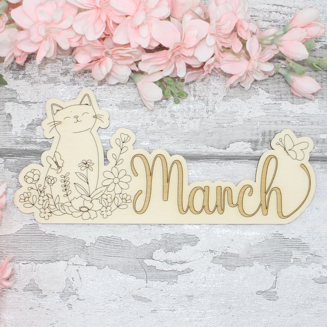 March Topper - Floral Kitty Cat