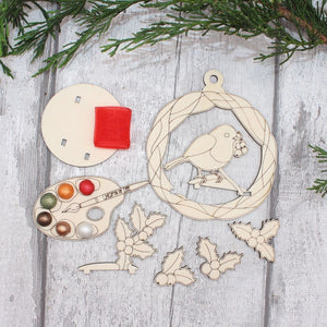 Robin Wreath Tree Ornament Mini Kit